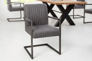 Stolička ASTON VINTAGE GRAY (Luxusná stolička s opierkami Vintage šedá.)