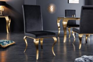 Stolička BAROCK GOLD BLACK (Baroková jedálenská stolička čierna/zlatá.)