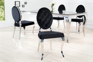 Stolička BAROCK MODEL 2 BLACK (Baroková jedálenská stolička čierna/strieborná.)