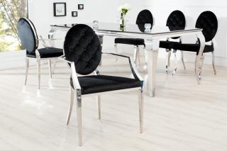 Stolička BAROCK MODEL BLACK (Baroková jedálenská stolička čierna/strieborná.)