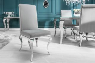 Stolička BAROCK MODEL GRAY II (Baroková jedálenská stolička šedá/strieborná.)