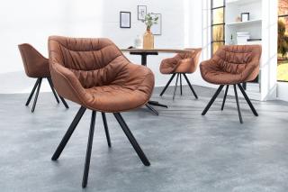 Stolička DUTCH ANTIK BROWN (Dizajnová stolička s opierkami hnedá.)