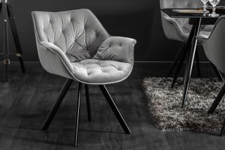 Stolička DUTCH COMFORT GREY (Dizajnová stolička s opierkami sivá.)