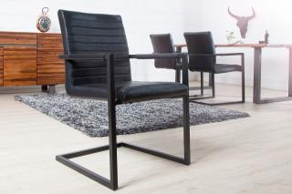Stolička IMPERIAL ANTIK BLACK II (Jedálenská stolička s opierkami antická čierna.)