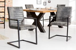 Stolička IMPERIAL ANTIK GREY (Jedálenská stolička s opierkami vintage šedá.)