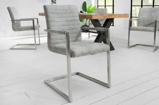 Stolička IMPERIAL ANTIK STONE GREY II (Jedálenská stolička s opierkami antická sivá.)
