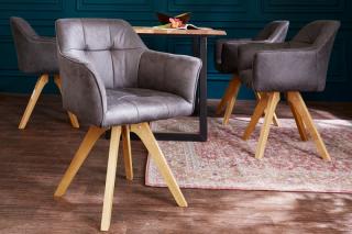 Stolička LOFT ANTIK GRAY (Dizajnová stolička s opierkami antik šedá.)