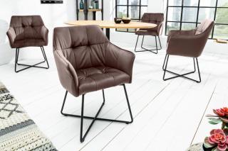 Stolička LOFT CAPPUCCINO (Dizajnová stolička s opierkami hnedá.)