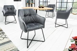 Stolička LOFT GREY (Dizajnová stolička s opierkami sivá.)