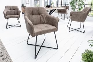 Stolička LOFT TAUPE (Dizajnová stolička s opierkami taupe.)