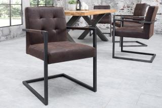 Stolička RODEO VINTAGE BROWN (Moderná stolička z pravej kože hnedá.)