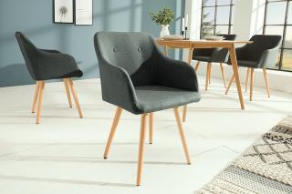Stolička SCANDINAVIA DARK GRAY (Dizajnová stolička s opierkami tmavo šedá.)