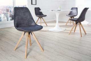 Stolička SCENER CHAIR ANTIK GREY (Jedálenská stolička s drevenými nohami šedá.)