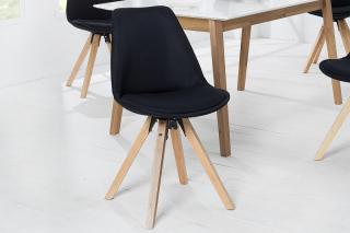 Stolička SCENER CHAIR BLACK II Výpredaj (Stolička v retro štýle čierna/buk.)