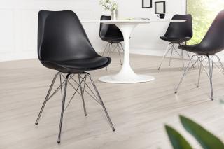 Stolička SCENER CHAIR RETRO BLACK II (Jedálenská stolička v retro štýle čierna.)
