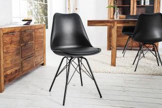 Stolička SCENER CHAIR RETRO BLACK (Jedálenská stolička v retro štýle čierna.)