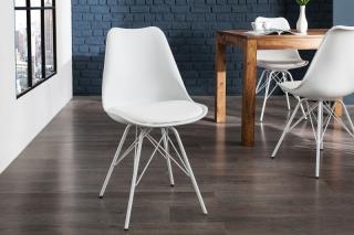 Stolička SCENER CHAIR RETRO WHITE (Jedálenská stolička v retro štýle biela.)