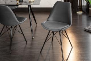 Stolička SCENER RETRO DARK GRAY (Jedálenská stolička v retro štýle tmavošedá.)