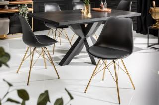 Stolička SCENER RETRO GOLD BLACK (Čalúnená stolička v retro štýle čierna/zlatá.)