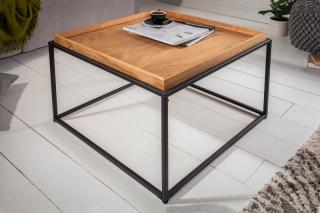 Stolík EDEN OAK (Kovový stolík v kombinácii s dubovým drevom 60cm.)