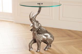 Stolík Elephantis (Dizajnový príručný stolík so sklom 75cm.)