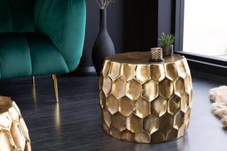 Stolík LEIDEN GOLD SMALL (Dizajnový konferenčný stolík zlatý 55cm.)