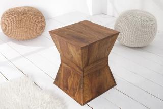 Stolík MAKASSAR PYRAMID (Dizajnový príručný stolík z masívneho dreva 45cm.)