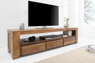 Stolík MAKASSAR TV MAXI (Veľký TV stolík z masívneho dreva 170cm.)