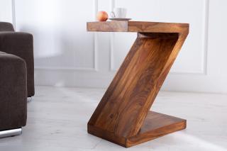 Stolík MAKASSAR Z (Dizajnový stolík z masívneho dreva 60cm.)