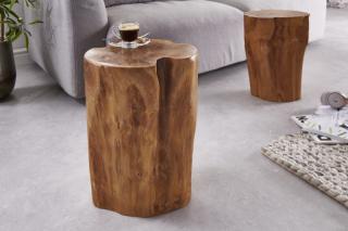 Stolík PURE TEAK (Dizajnový stolík alebo taburet z masívu.)