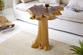 Stolík ROOT NATUR 60 (Dizajn malý stolík z masívneho dreva 60cm.)