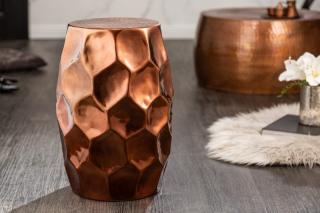 Stolík SIERRA DUNCAN (Dizajnový malý stolík medený 30cm.)
