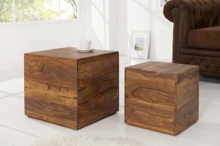 Stolíky MAKASSAR BOXES (Dizajnové stolíky - kocky z masívneho dreva Sheesham.)