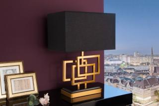 Stolová lampa LENORO GOLD (Dizajnová stolová lampa čierna/zlatá.)