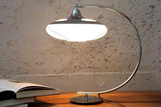 Stolová lampa LUNA LOGO (Stolová oblúková lampa biela 47cm.)