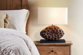 Stolová lampa Reef Akazie (Dizajnová lampa na stôl s drevom 48cm.)