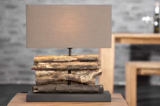 Stolová lampa RELIEFI (Dizajnová stolná lampa kombinovaná s drevom.)