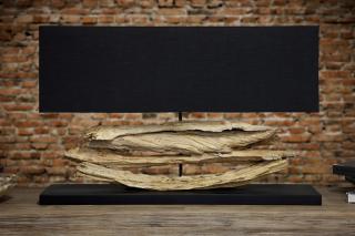 Stolová lampa RIVERA (Dizajnová stolová lampa kombinovaná s drevom.)