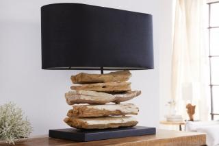 Stolová lampa RIVERINE  (Dizajnová stolná lampa kombinovaná s drevom.)