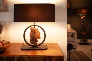Stolová lampa WOODSTOCK (Dizajnová stolová lampa v kombinácii s drevom.)