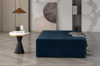 Taburet KELIM ROYAL BLUE (Moderný hranatý taburet na sedenie tmavomodrý 83cm.)