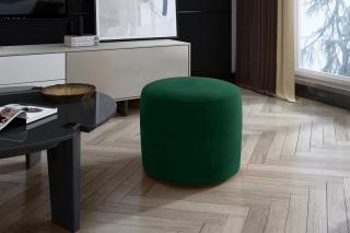 Taburet LINSY GREEN (Moderný okrúhly taburet na sedenie zelený 43cm.)