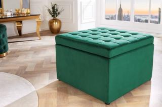 Taburet Modern Barock Smaragd  (Dizajn taburet s úložným priestorom 60cm.)