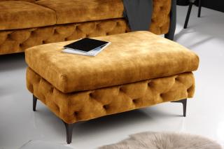 Taburet MODERN BAROCK STOOL MUSTARD (Barokový dizajn taburet tmavožltý 92cm.)