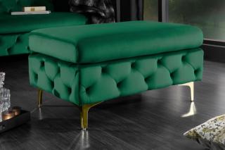 Taburet MODERN BAROCK STOOL SMARAGD (Barokový dizajn taburet smaragdový 90cm.)