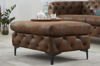 Taburet MODERN BAROCK STOOL VINTAGE (Barokový dizajn taburet vintage hnedý 90cm.)