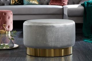 Taburet MODERN SILVER 3 (Veľký dizajnový taburet strieborný/zlatý.)