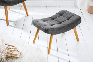 Taburet SCANDINAVIA GRAY (Čalúnený taburet v škandinávskom štýle šedý.)