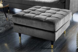 Taburet VELVET GREY (Dizajnový taburet na sedenie šedá 80cm.)