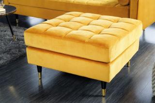 Taburet VELVET MUSTARD (Dizajnový taburet na sedenie horčicovo žltá 80cm.)
